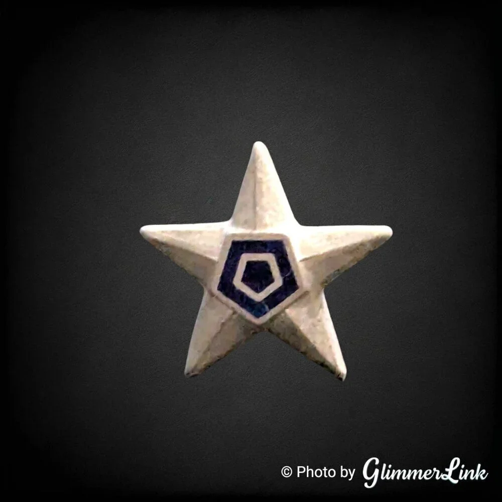 Vintage Tiny Blue Pentagon Star Sterling Silver Tack Pin
